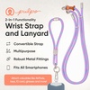 image:imagePulpo 2 in 1 Anti Theft Phone Lanyard and Wrist Strap for iPhone and Android Adjustable Cell Phone Leash and Universal Tether Hands Free Strap for Travel Running and Everyday Use BlackLavender  Blue