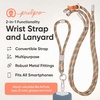image:imagePulpo 2 in 1 Anti Theft Phone Lanyard and Wrist Strap for iPhone and Android Adjustable Cell Phone Leash and Universal Tether Hands Free Strap for Travel Running and Everyday Use BlackGreen  Orange