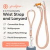 image:imagePulpo 2 in 1 Anti Theft Phone Lanyard and Wrist Strap for iPhone and Android Adjustable Cell Phone Leash and Universal Tether Hands Free Strap for Travel Running and Everyday Use BlackDusty Pink