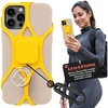 image:imagePulpo Anti Theft Phone Leash with Retractable Dyneema Tether Secure Phone Leash and Strap for Skiing Kayak Travel and Festivals Fits Smartphones up to 68 Inches Ash LavenderLightning Yellow