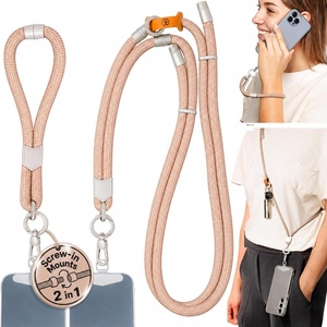image:imagePulpo 2 in 1 Anti Theft Phone Lanyard and Wrist Strap for iPhone and Android Adjustable Cell Phone Leash and Universal Tether Hands Free Strap for Travel Running and Everyday Use BlackDusty Pink