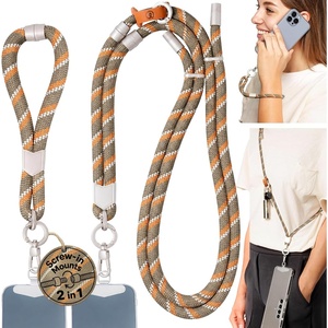 image:imagePulpo 2 in 1 Anti Theft Phone Lanyard and Wrist Strap for iPhone and Android Adjustable Cell Phone Leash and Universal Tether Hands Free Strap for Travel Running and Everyday Use BlackGreen  Orange