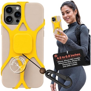 image:imagePulpo Anti Theft Phone Leash with Retractable Dyneema Tether Secure Phone Leash and Strap for Skiing Kayak Travel and Festivals Fits Smartphones up to 68 Inches Ash LavenderLightning Yellow